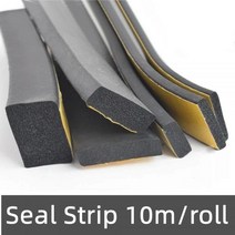 EPDM-자체 접착 스폰지 씰 스트립 고무 검정색 폼 강력한 단면 접착 방음 충돌 방지 개스킷, 10mm x 10mm x 2m