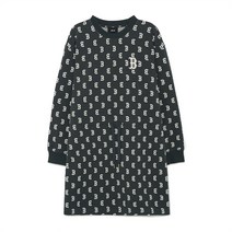 [국내정품]MLB 엠엘비 여성 클래식 모노그램 자카드 오버핏 원피스 BOS Charcoal Grey