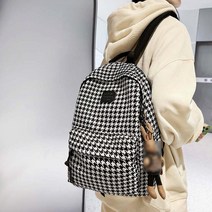 코지니랜드 여성 여자 하운드 투스 체크 스타일 백팩 가방