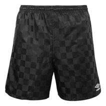 Umbro 남성용 체크 무늬 반바지, Medium, Black Beauty/White