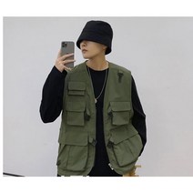 남성조끼 카고 기능 멀티 포켓 아웃도어 피싱 빅 사이즈 루즈핏 추동 나시 코트 뉴타임즈 C23 C345I271