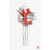 NASCHENKA 나스첸카 혜여 [나스첸카] 꽃 산호꽃 2 _ coral 산호 뒤꽂이 쪽진머리비녀