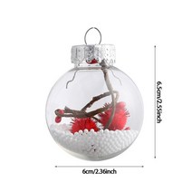 오르프2/4pcs 6cm 투명 크리스마스 공 트리 펜던트 어린이 선물 홈 지우기 Baubles Navidad 장식, 01 A_01 2pcs