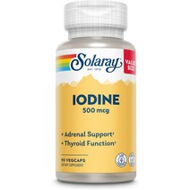 애플파다 Solaray Iodine 500 mcg 건강한 부신 및 갑상선 지원 에너지 신진대사 집중력을 위한 요오드 보충제 요오드화 칼륨 비건 60일 환불 보장 30회 제공량 30, [03] 90 카운트