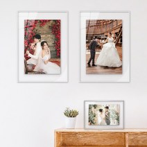 슬림 알루미늄 액자 11X14인치, 세로형, 출력물포함, 블랙