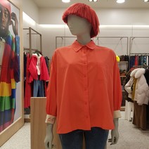 [베네통] 루즈핏 턴업자수 블라우스 BABL05111A