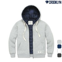 크루클린 공용 기모 무지 패딩 후드 집업 자켓 HZL619