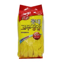 롯데 이라이프 미니 고무장갑 옐로우, 10개입, 소(S), 10개