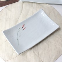 동백 생선접시2호, 백자