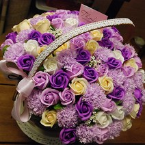 늘푸른나무 장미백송이 비누꽃바구니 100송이, 03)바이올렛100, 1개