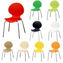 fs 땅콩사출의자 플라스틱의자 등받이의자 식탁의자, 오렌지, 1개