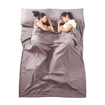 CareFree 초경량 여행겸용 2인용 침낭, 카키 브라운, 1개