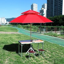 주식회사가리온 다용도로 사용가능한 대형 팔각 이중파라솔, 240 고정 파라솔[레드]