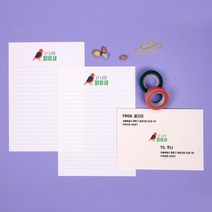 내사랑꾸나 봉투 + 편지지 세트, 난 너의 피앙새(흰색), 1세트