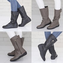 강북오빠 A201 천연소가죽 털 미들부츠