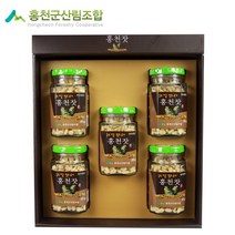 홍천산림조합 명품 홍천잣 선물용세트 실속형 국산잣, 1개, 잣 100g×5병