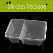 모든포장 사각용기 2칸 (T-750DS)_100개, 100개, 1set