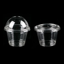 모든포장 디저트 과일컵 92파이 9온스 투명컵+뚜껑 set (돔 평리드), 100개, 돔뚜껑set(뚜껑뚫림)