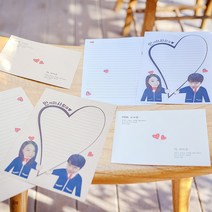 후아미 교복 포토사진 제작 편지지 세트 15cm x 21cm, 화이트(편지봉투), 10매