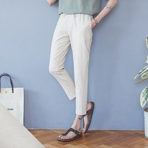 단군 소프트 린넨 9부 밴딩 팬츠_남자바지_밴딩바지
