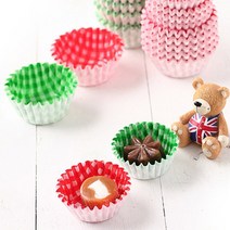 이홈베이킹 [대용량] 페트컵-체크 원형 40mm 적색 100장, 단품