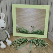 다이룸 리빙 정사각 대형 벽거울 파스텔 거울 화장대 사각거울, 그린