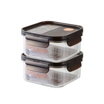 락앤락 밀폐용기 정사각 600ml, 2개, 비스프리 모듈러
