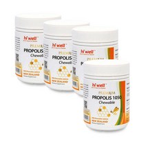 하이웰 프리미엄 프로폴리스 1050 츄어블 500정 4통 (올리브비누+프로폴리스치약 포함) / Hiwell Propolis 1050, 4개, 1050mg