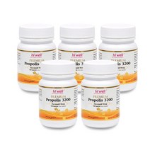 하이웰 프리미엄 프로폴리스 3200mg 100캡슐 5통 (올리브비누+치약 증정) / Hiwell Propolis 3200, 5개