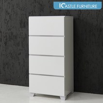 테라 UV광택 500 4단 서랍장, 화이트
