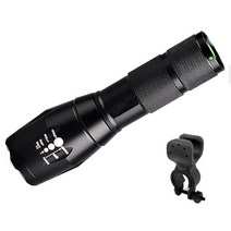 YK SPORTS A01 XML-T6 줌 LED 자전거라이트+U거치대, 블랙+U거치대