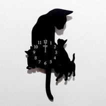 쇼핑아트 고양이가족벽시계(7), 화이트