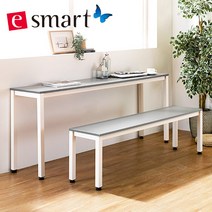 e스마트 철제 사이드테이블 1600x400 (일자다리), 화이트:화이트