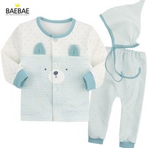 BAEBAE 유아 아기 실내복 내의 내복 겨울 상하의세트 귀염강아지보온내의(블루)
