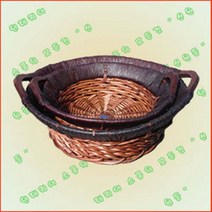 양손 초코 원형 / 과일 담는 바구니 만들기 마트 백화점 매장 진열 브라운 바스켓 빵 계란 빼빼로 바게트 셀프 포장 만들기 빵집 예단 포장용 소쿠리 추수감사절 부활절 행사용 트레이