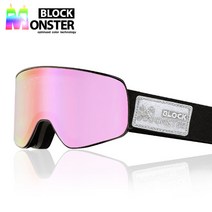 몬스터블럭 MS5 보드고글 안경겸용 스키고글, MS5_미드나잇블랙/핑크이리듐
