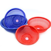 세일앤세일 쌀바가지 원형소쿠리 소쿠리 바가지 수납바구니, 2번 원형소쿠리1호(색상랜덤)