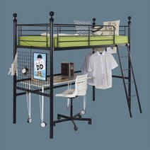 홈페리 새싹 벙커침대 프레임 + 2층 스프링 매트리스, 블랙
