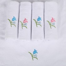 수건1번지 튜립자수 행주 10매가격 36g 30x45cm, 핑크