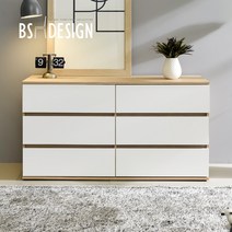 브랜디하우스 광폭 1200 와이드체스트 서랍장, 오크화이트