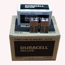 듀라셀건전지 디럭스 12개입 9V(MN1604)6LR6 FC1 쉬링크포장 총판, 1통