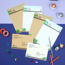 일러스트 편지지 (자체제작), 크라프트, 봉투 10장