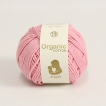 [앵콜스] 아가 오가닉코튼실 30g AGA Organic Cotton 유기농 면사 오가닉실 뜨개실 아기옷 아기양말 모자, 18 인디핑크