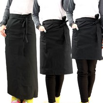 하랑이플 허리앞치마 식당앞치마 바리스타앞치마 주방앞치마, 롱(블랙), 1개