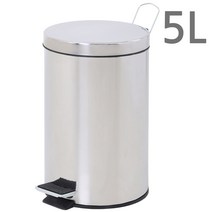 리빙리빙 스텐 페달 5L 무소음 휴지통 심플 깔끔한 쓰레기통, 스텐페달 5L, 1개