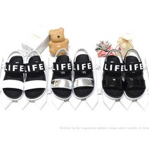 스타일엠제이 아동용 심플 레터링 밴딩샌들