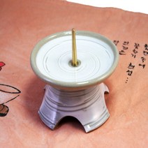 분청 원형 굽 촛대 / 분청촛대 도자기촛대 제사촛대 양초꽂이 / 제사 명상 기도시 사용