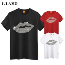 엘라모 큐빅블링입술 반팔티셔츠 남녀공용 ~4xl