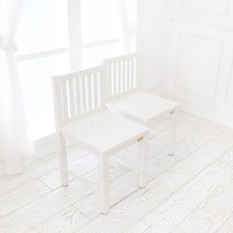 원목 L자 의자(2EA)(White), 단품