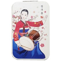 라베끄 한국전통여인 콤팩트 손거울 여자 외국인친구선물 한국기념품 전통기념품 전통공예품 유학생선물 한국여행 홈스테이선물 Korean style, 장구춤(Janggu Dance), 1개